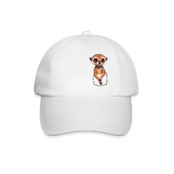 Cute meerkat meerkat in breast pocket pocket - Baseball Cap - white/white - Front