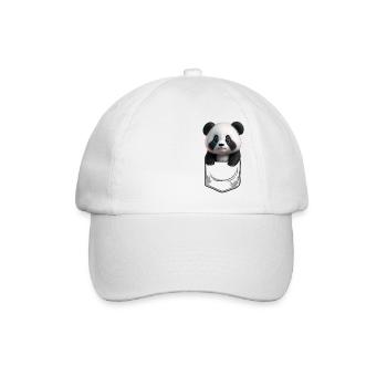 Bébé Panda Poitrine Noir - Casquette classique - blanc/blanc - Devant