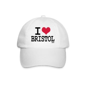 ich liebe bristol by wam - Baseballkappe - Weiß/Weiß - Vorne