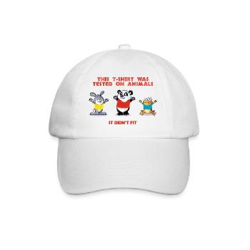 This tshirt was tested on animals - Baseball Cap - white/white - Front