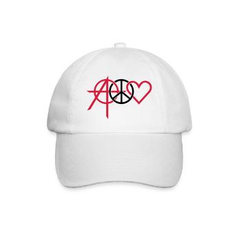 anarchy peace love (2c) - Baseballkappe - Weiß/Weiß - Vorne
