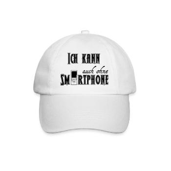 Ohne Smartphone Geschenk - Baseballkappe - Weiß/Weiß - Vorne