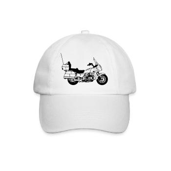 Motorrad , Goldwing , Chopper Kult (25) - Baseballkappe - Weiß/Weiß - Vorne