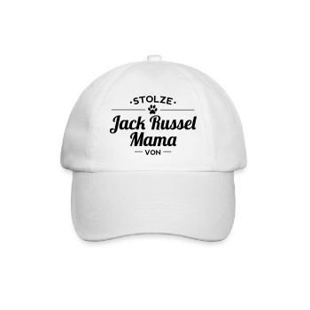 Jack Russel-Mama Wunschname - Baseballkappe - Weiß/Weiß - Vorne