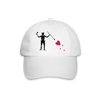 Pirate Flag of Blackbeard (Edward Teach) - Baseball Cap - white/white - Front
