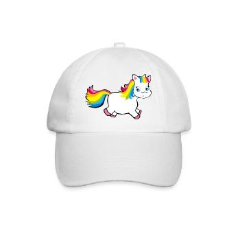 Unicorn pummel in rainbow colors Unicorn pink - Baseball Cap - white/white - Front