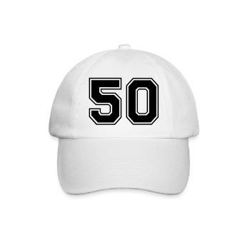 50 - Baseballkappe - Weiß/Weiß - Vorne