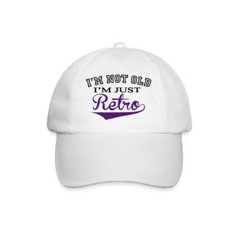 Not Old....Retro - 2 Colour - Baseballkappe - Weiß/Weiß - Vorne