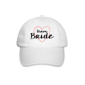 Team Bride Herz Junggesellenabschied - Baseballkappe - Weiß/Weiß - Vorne