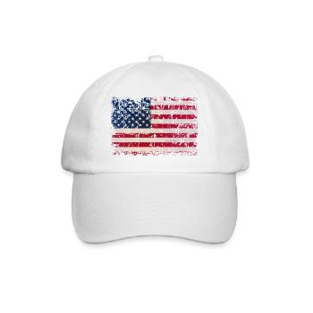 USA Flagge Fahne Stars and stripes - Baseballkappe - Weiß/Weiß - Vorne