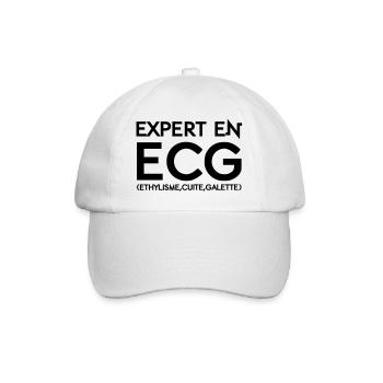 Expert en ECG - Casquette classique - blanc/blanc - Devant