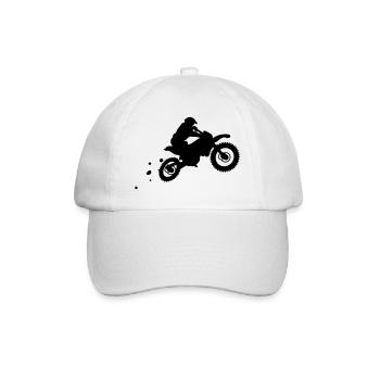 motor bike - Baseball Cap - white/white - Front