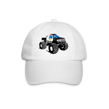 Police Monster Truck - Police Car Big Foot - Baseball Cap - white/white - Front