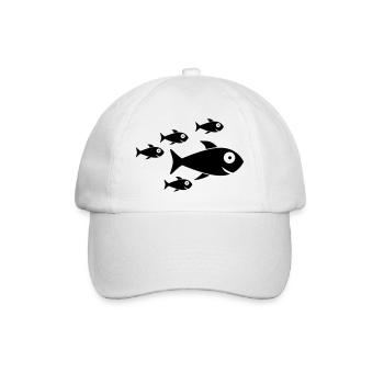 Fish Swarm - Baseballkappe - Weiß/Weiß - Vorne