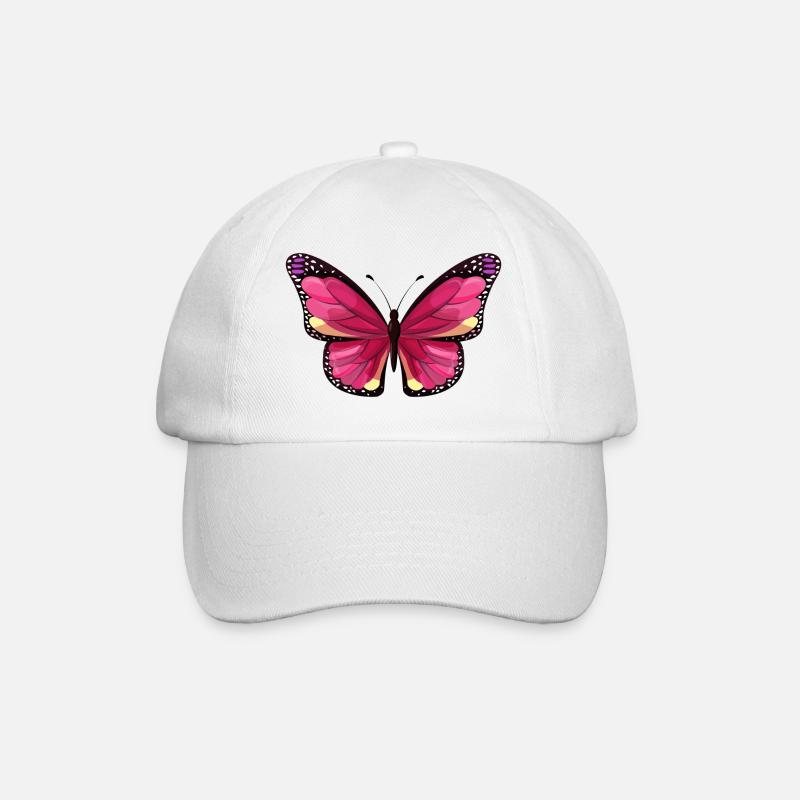 Schmetterling - Baseballkappe - Weiß/Weiß