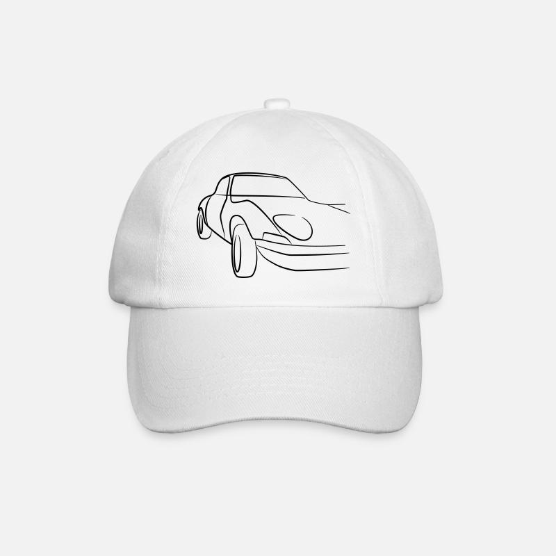 Oldtimer Sportwagen Tribal - Baseballkappe - Weiß/Weiß