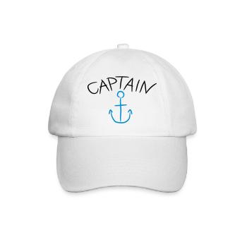 Captain Anchor Comic Logo - Baseball Cap - white/white - Front