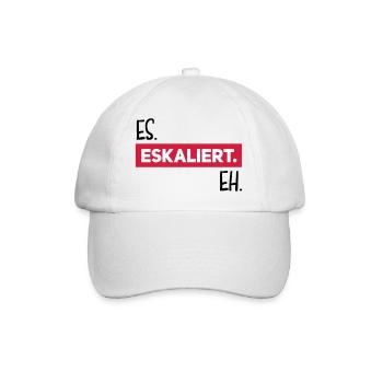 es eskaliert eh - Baseballkappe - Weiß/Weiß - Vorne