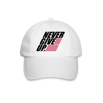 rayures design ne jamais abandonner logo ne jamais abandonner - Casquette classique - blanc/blanc - Devant