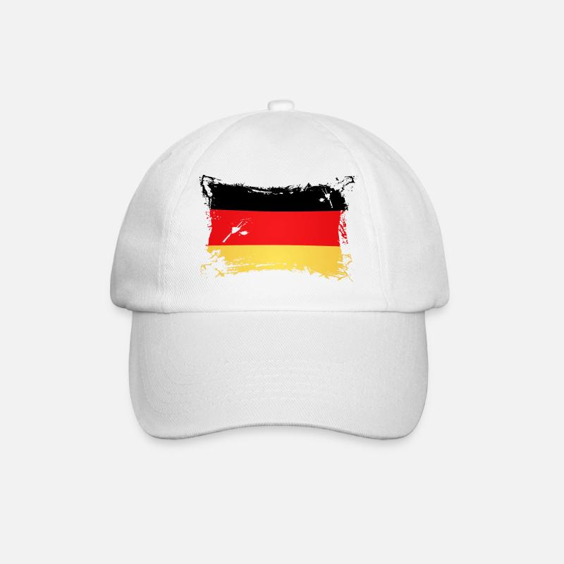 Flagge Deutschland / German Flag - Baseballkappe - Weiß/Weiß