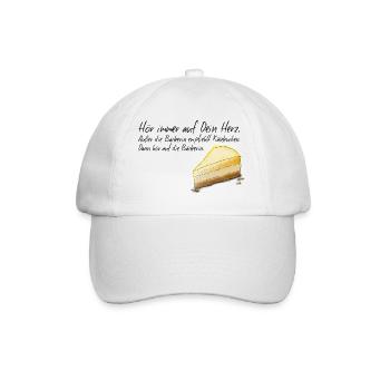 Käsekuchen T-Shirt - Baseballkappe - Weiß/Weiß - Vorne
