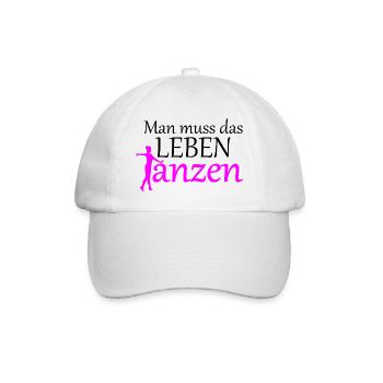 Man muss das Leben tanzen - Baseballkappe - Weiß/Weiß - Vorne