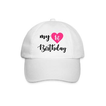 1st birthday - Baseball Cap - white/white - Front