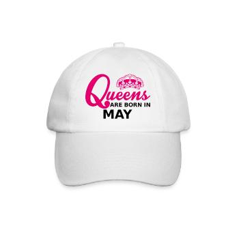 queens are born in may - Baseballkappe - Weiß/Weiß - Vorne