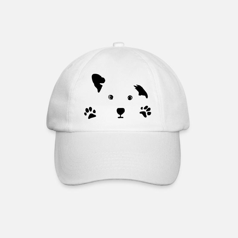 Hund, Hündchen - Baseballkappe - Weiß/Weiß