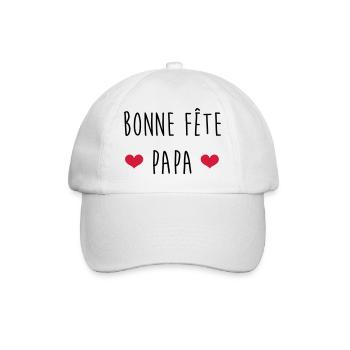 Papa Fête des Pères Naissance Bébé Anniversaire - Casquette classique - blanc/blanc - Devant