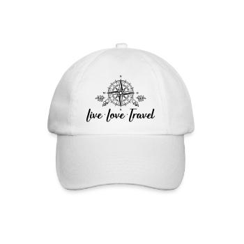 live love travel - Baseballkappe - Weiß/Weiß - Vorne
