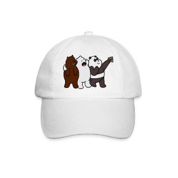 Photo de trois ours - panda, ours brun, ours polaire - Casquette classique - blanc/blanc - Devant