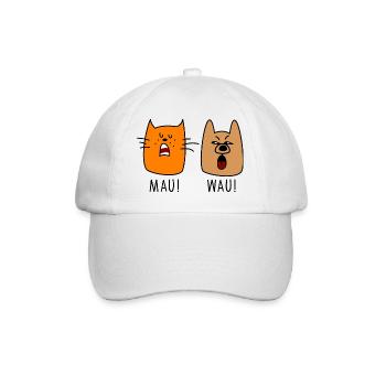 dog and cat - Baseball Cap - white/white - Front