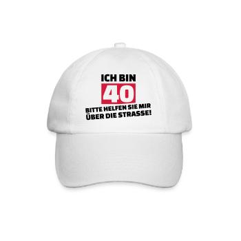 40. Geburtstag - Baseballkappe - Weiß/Weiß - Vorne