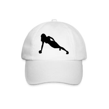 fitness frau silhouette - Baseballkappe - Weiß/Weiß - Vorne