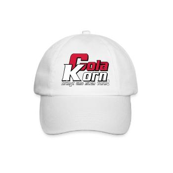 Korn , Party , Cola Korn bringt uns nach vorn(25) - Baseballkappe - Weiß/Weiß - Vorne