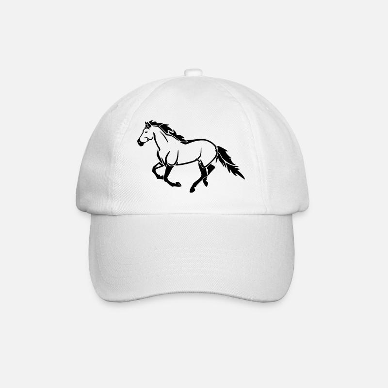 Pferd - Baseballkappe - Weiß/Weiß