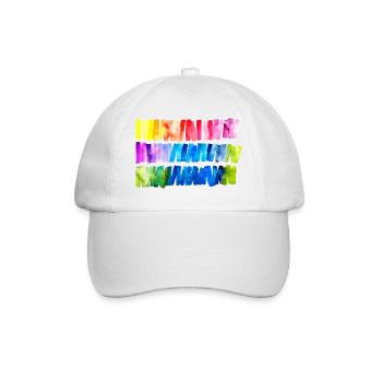 Watercolour Rainbow Flag Banner - Baseball Cap - white/white - Front