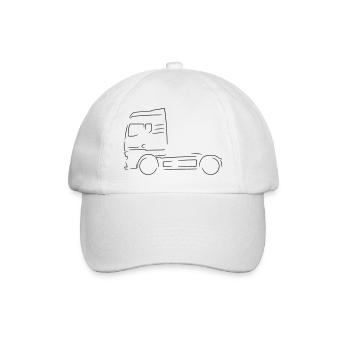 Dessin au trait de contour de camion allemand - Casquette classique - blanc/blanc - Devant