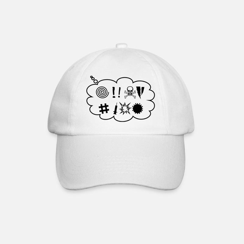 Masque corona jurant - dans un style comique. - Casquette classique - blanc/blanc