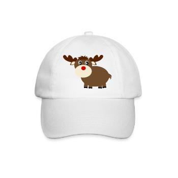 Rentier Weihnachten - Baseballkappe - Weiß/Weiß - Vorne