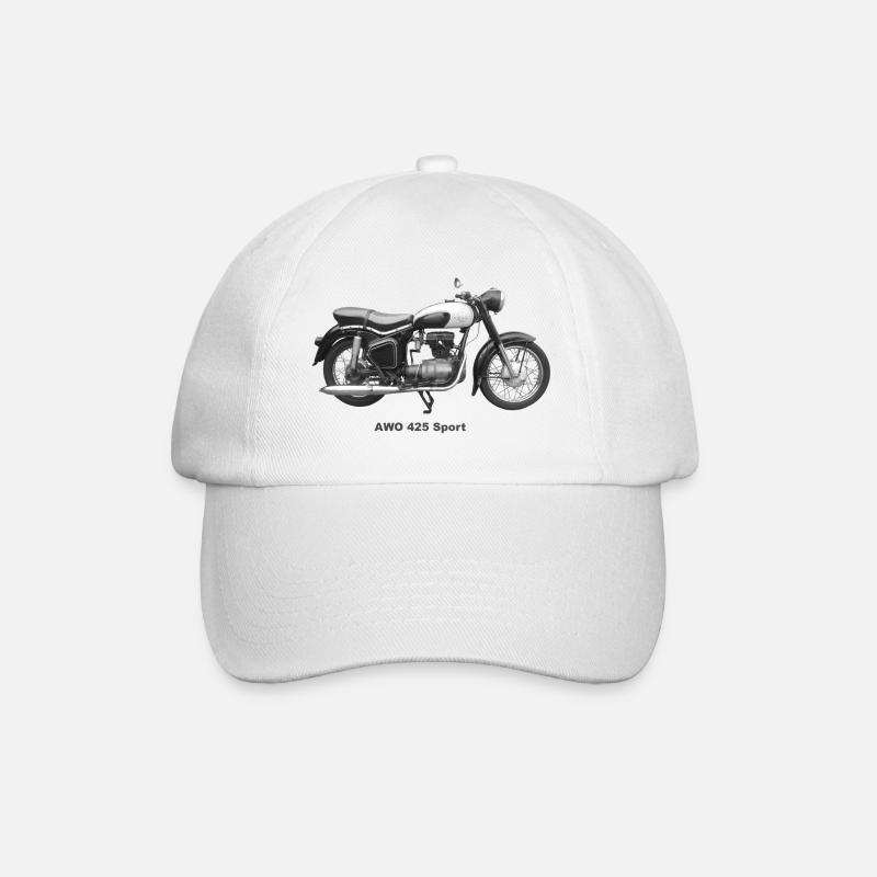 Simson AWO 425 Sport Oldtimer DDR Suhl Awtowelo - Baseballkappe - Weiß/Weiß