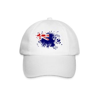 Australien Flagge Farbspritzer Down Under - Baseballkappe - Weiß/Weiß - Vorne