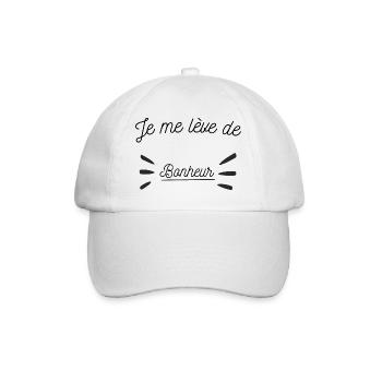 Je me lève de bonheur, jeux de mots - Casquette classique - blanc/blanc - Devant