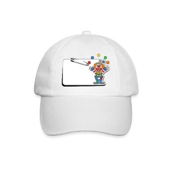 Badge pour enfants avec aiguille de sécurité - Casquette classique - blanc/blanc - Devant