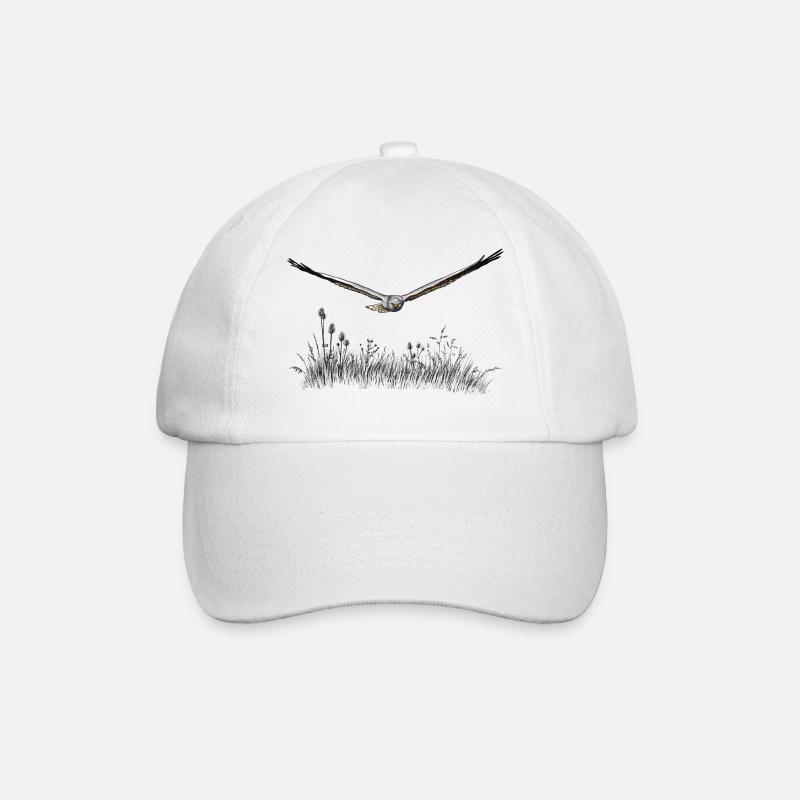 Montagu's Harrier in flight - Baseball Cap - white/white