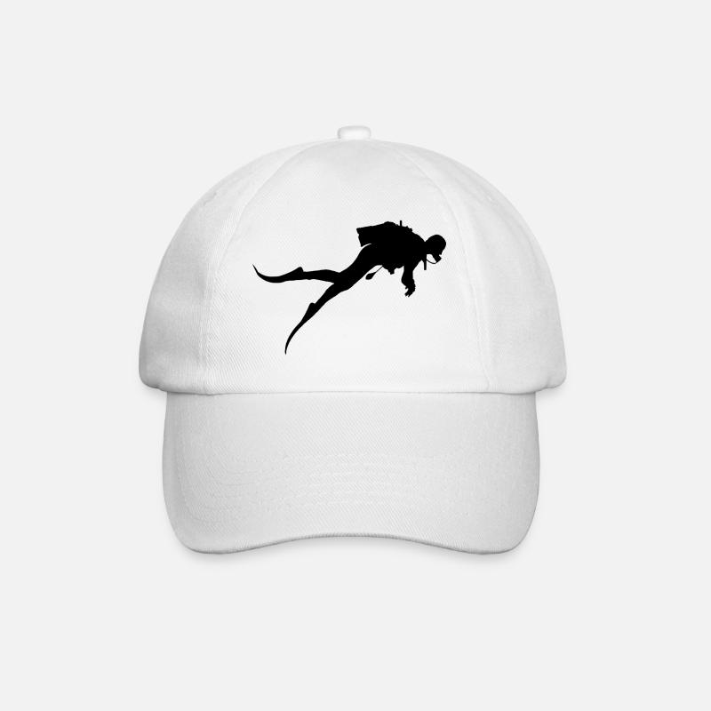 Divers / diving / Scuba Diver - Baseball Cap - white/white
