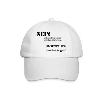 Nicht Schwanger - nur kräftig - Baseballkappe - Weiß/Weiß - Vorne