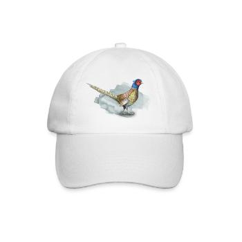 Fasan mit Buntstift - Baseballkappe - Weiß/Weiß - Vorne