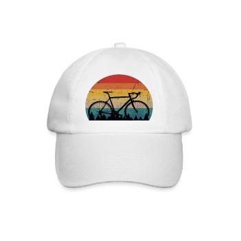 Fahrrad Retro Vintage Geschenk Rad Bike - Baseballkappe - Weiß/Weiß - Vorne